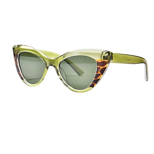 TOIPASTN Modische Cat Eye Damen Sonnenbrille Retro Sonnenbrille UV400 (Grün) von TOIPASTN