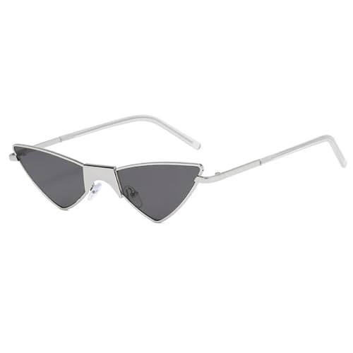 TOIPASTN Modische Cat-Eye-Sonnenbrille für Damen, Legierung, UV400 (C2 Silber-Schwarz) von TOIPASTN