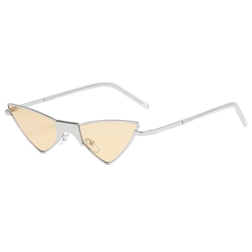 TOIPASTN Modische Cat-Eye-Sonnenbrille für Damen, Legierung, UV400 (C3-Hellgelb) von TOIPASTN