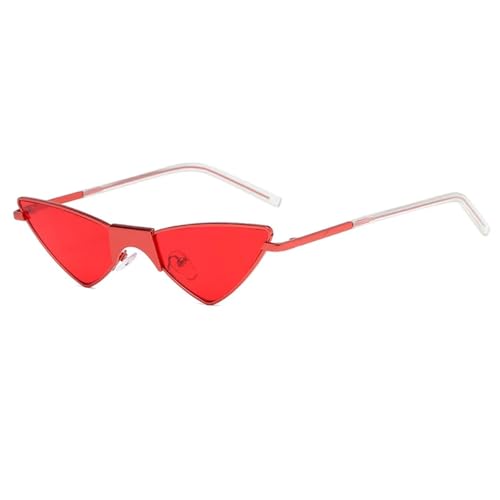 TOIPASTN Modische Cat-Eye-Sonnenbrille für Damen, Legierung, UV400 (C5 Rot-Rot) von TOIPASTN