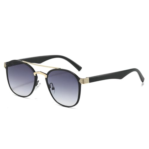 TOIPASTN Modische Damen-Sonnenbrille im Retro-Stil für Herren, verspiegelt, UV400 (schwarz-grauer Farbverlauf) von TOIPASTN
