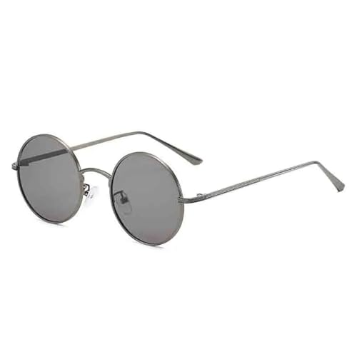TOIPASTN Modische Luxus-Sonnenbrille mit rundem Rahmen für Damen und Herren, Vintage, Outdoor, UV400 (Gun Gray) von TOIPASTN