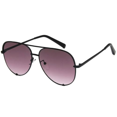 TOIPASTN Modische Metall-Sonnenbrille für Damen und Herren, Luxus-Sonnenbrille, UV400 (blau, Farbverlauf, Grau) von TOIPASTN