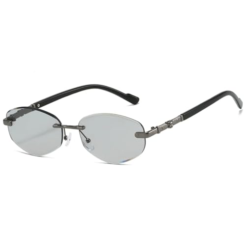 TOIPASTN Modische Sonnenbrille aus Metall für Damen (Gun Gradient Grey) von TOIPASTN