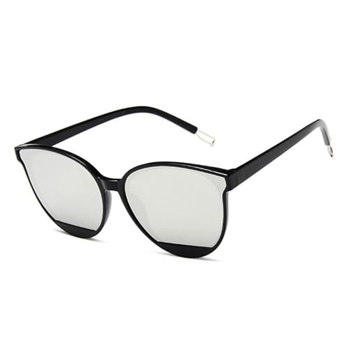 TOIPASTN Modische Sonnenbrille für Damen, Vintage, Metall, verspiegelt, UV400 (6 Schwarz/Silber) von TOIPASTN
