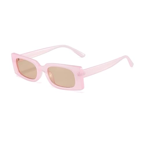 TOIPASTN Modische Sonnenbrille für Damen, Vintage, kleine Sonnenbrille, UV400 (Gelb-Pink) von TOIPASTN