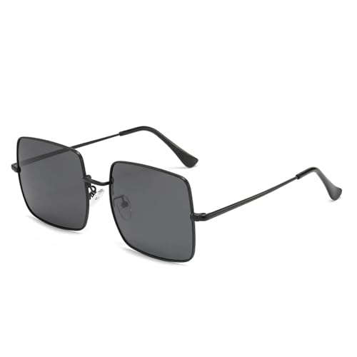 TOIPASTN Modische Sonnenbrille mit großem Rahmen, polarisiert, für Herren und Damen, UV400 (Schwarz-Schwarz) von TOIPASTN
