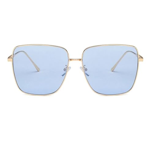 TOIPASTN Modische Sonnenbrillen für Damen, Legierungsrahmen, Retro (Gold-Blau) von TOIPASTN
