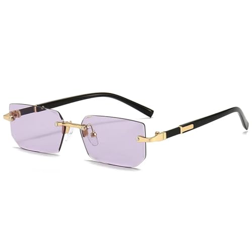 TOIPASTN Modische randlose Sonnenbrille für Herren und Damen (lila) von TOIPASTN