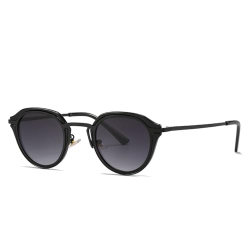 TOIPASTN Modische runde Damen-Sonnenbrille aus Metall im Retro-Stil für Herren (919-Bgray) von TOIPASTN