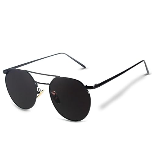 TOIPASTN Modische runde Sonnenbrille für Damen im Retro-Stil (schwarz C5) von TOIPASTN
