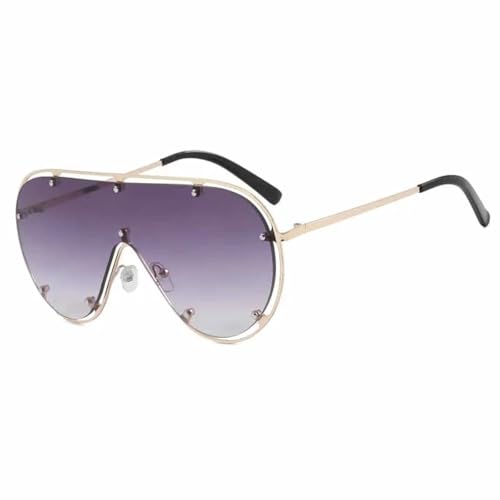 TOIPASTN Modische unregelmäßige Sonnenbrille für Damen und Herren, Vintage-Sonnenbrille, UV400, Farbverlauf grau, Einheitsgröße von TOIPASTN