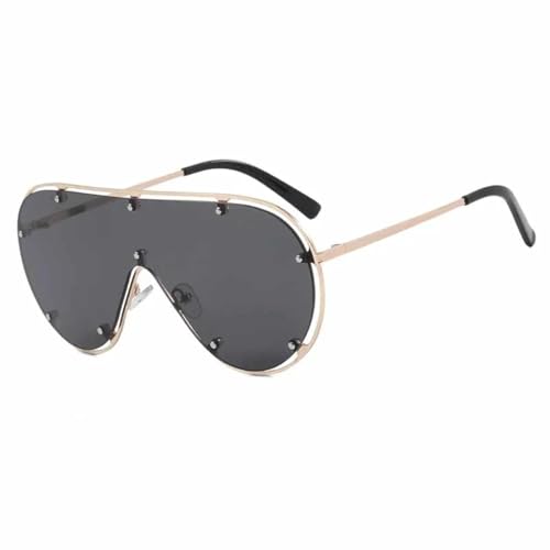 TOIPASTN Modische unregelmäßige Sonnenbrille für Damen und Herren, Vintage-Sonnenbrille, UV400 (grau) von TOIPASTN