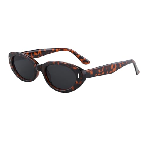 TOIPASTN Oval Sonnenbrille Damen Herren Modern Vintage UV400 (C2 demi Grau) von TOIPASTN