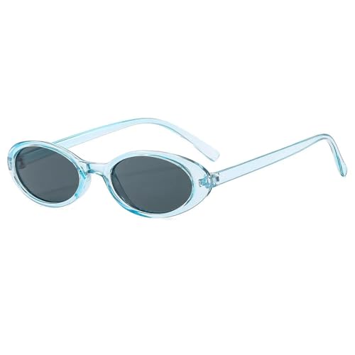 TOIPASTN Ovale Retro-Sonnenbrille für Damen, UV-Schutz (blau) von TOIPASTN