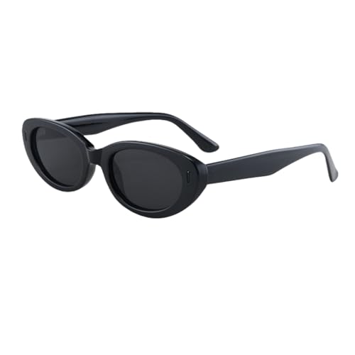 TOIPASTN Ovale Sonnenbrille Damen Herren Fashion Shades Vintage UV400 (C3 schwarz) von TOIPASTN