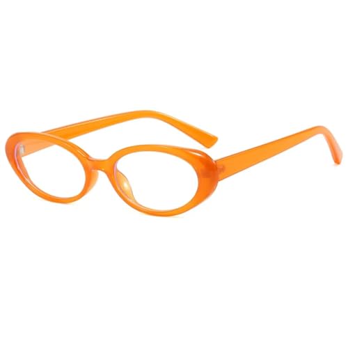 TOIPASTN Ovale Sonnenbrille mit kleinem Rahmen, Damen und Herren, modische Sonnenbrille, UV400 (Orange) von TOIPASTN