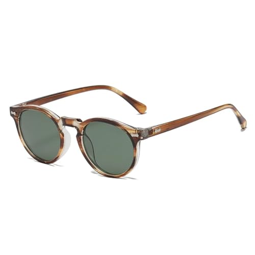 TOIPASTN Polarisierte Retro-Sonnenbrille für Herren und Damen, modische Sonnenbrille (C11-Teestreifengrün) von TOIPASTN