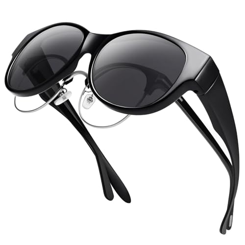 TOIPASTN Polarisierte Sonnenbrille Damen Herren Retro Sonnenbrille (Schwarz Grau) von TOIPASTN