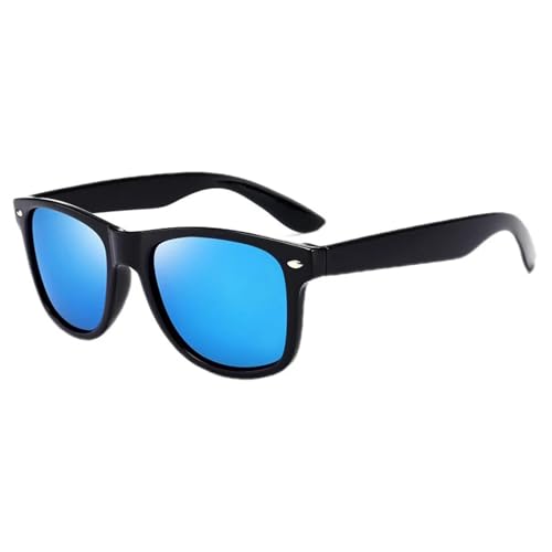 TOIPASTN Polarisierte Sonnenbrille Herren Damen Retro Sonnenbrille Mode (Schwarz Blau) von TOIPASTN