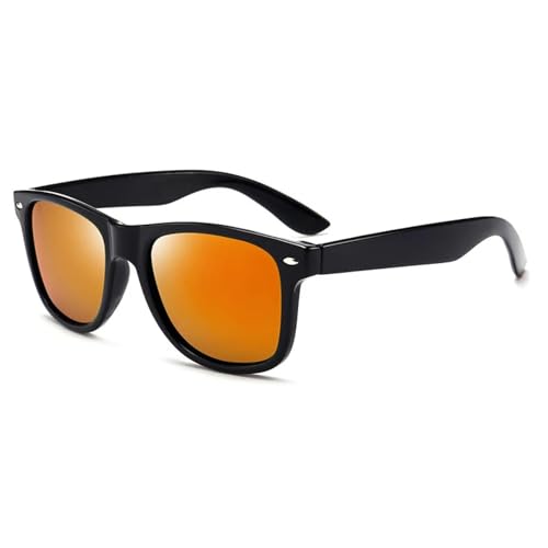 TOIPASTN Polarisierte Sonnenbrille Herren Damen Retro Sonnenbrille Mode (Schwarz Rot) von TOIPASTN