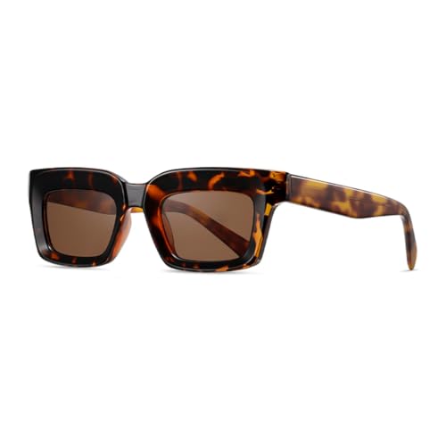 TOIPASTN Polarisierte Sonnenbrille Retro Damen Tr90 Herren Uv400 Acetat Leopard (5) von TOIPASTN