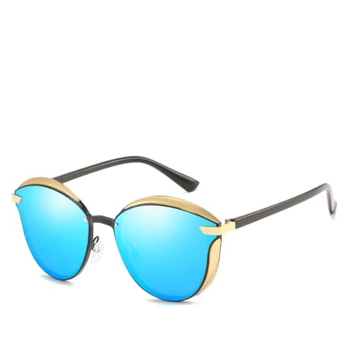 TOIPASTN Polarisierte Sonnenbrille für Damen, Luxus-Mode, Katzenaugen-Sonnenbrille im Vintage-Stil (03 Schwarz-Blau) von TOIPASTN