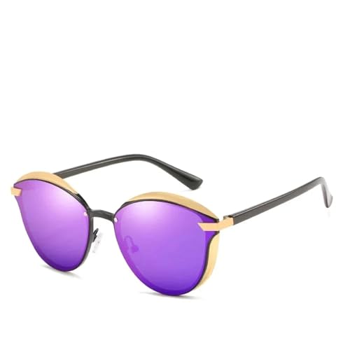 TOIPASTN Polarisierte Sonnenbrille für Damen, Luxus-Mode, Katzenaugen-Vintage-Sonnenbrille (05 Schwarz-Lila) von TOIPASTN