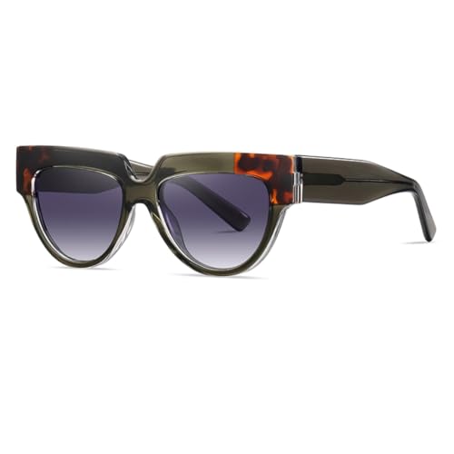 TOIPASTN Polarisierte Sonnenbrille für Damen, UV400, Sonnenbrille für Herren, Acetat (Grün, Douhua, Grau) von TOIPASTN
