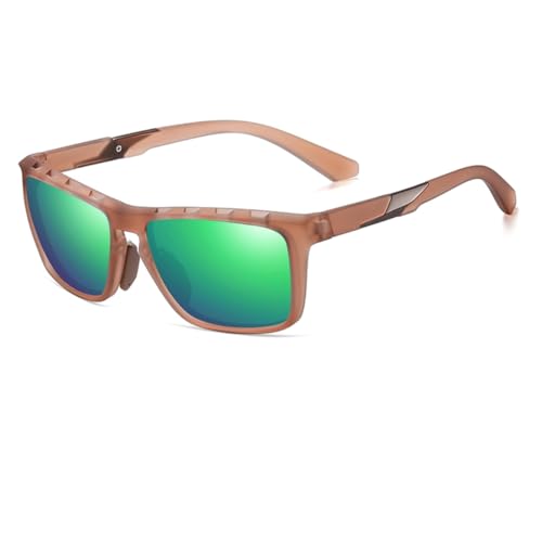 TOIPASTN Polarisierte Sonnenbrille für Herren, UV400, Damen, TR90 (matt, Teegrün) von TOIPASTN