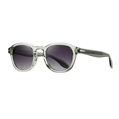 TOIPASTN Polarisierte Sonnenbrille für Herren und Damen, luxuriöser Rahmen, Vintage-Acetat, UV400, Grüner Farbverlauf, Grau, Einheitsgröße von TOIPASTN