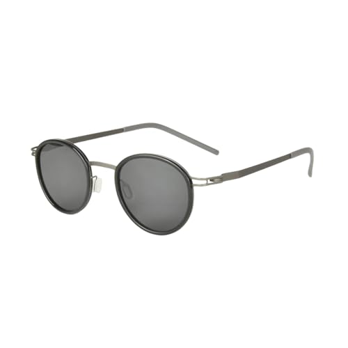 TOIPASTN Polarisierte Sonnenbrille für Herren und Damen, rund, für den Außenbereich, UV-Schutz (grau) von TOIPASTN