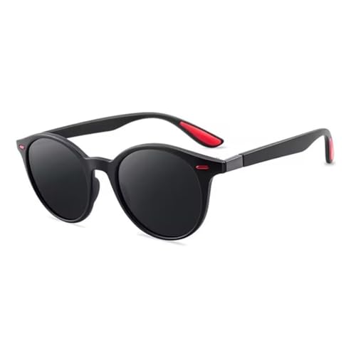 TOIPASTN Polarisierte Sonnenbrille im Retro-Stil mit rundem Rahmen (rot) von TOIPASTN