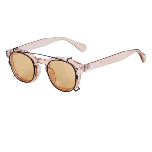 TOIPASTN Polarisierte Steampunk-Sonnenbrille, Vintage-Stil, abnehmbare Linse, Nieten, UV400, C2, nicht polarisiert, Einheitsgröße von TOIPASTN