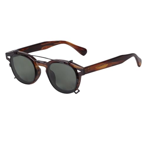 TOIPASTN Polarisierte Steampunk-Sonnenbrille im Vintage-Stil, abnehmbare Gläser, Nieten, UV400 (C3) von TOIPASTN