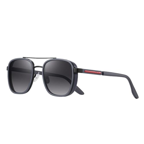 TOIPASTN Polarisierte Vollrand-Sonnenbrille für Herren, Tr90 (C2 Farbverlauf Schwarz) von TOIPASTN