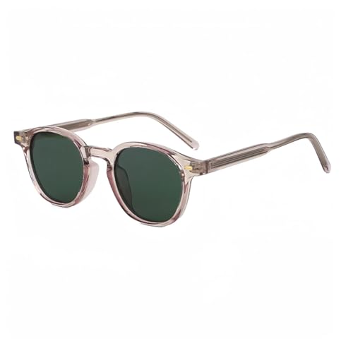TOIPASTN Polarisierte runde Sonnenbrille für Herren, Punk-Retro-Sonnenbrille für Damen, UV400 (C05 Beige Grün) von TOIPASTN