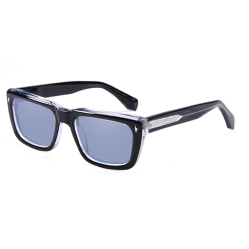 TOIPASTN Punk Acetat Sonnenbrillen für Herren, Sonnenbrillen für Damen mit UV Filter, BLK Crystal DBlue, Rozmiar uniwersalny von TOIPASTN