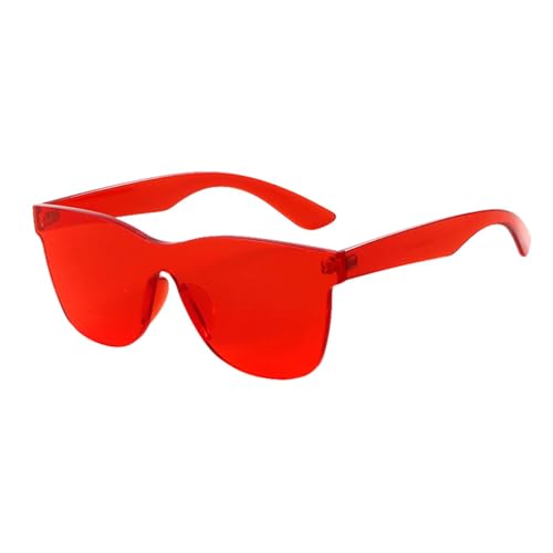 TOIPASTN Randlose Sonnenbrille Damen Bunte Sonnenbrille (C3 rot) von TOIPASTN