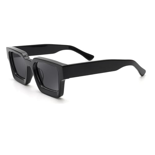 TOIPASTN Retro Acetat Sonnenbrille Herren Polarisierte Sonnenbrille Damen Punk UV400 (C01 schwarz) von TOIPASTN