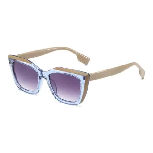 TOIPASTN Retro Luxus Cat Eye Sonnenbrille Damen Herren Mode Outdoor UV400 (Khaki Farbverlauf Grau) von TOIPASTN