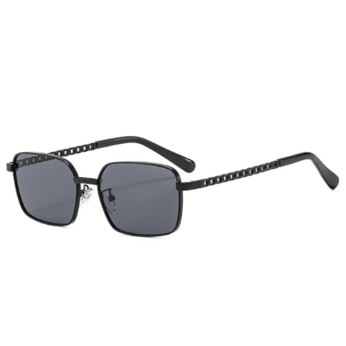 TOIPASTN Retro Metallrahmen Damen Sonnenbrille Fashion Shades Uv400 Herren (Schwarz Grau) von TOIPASTN