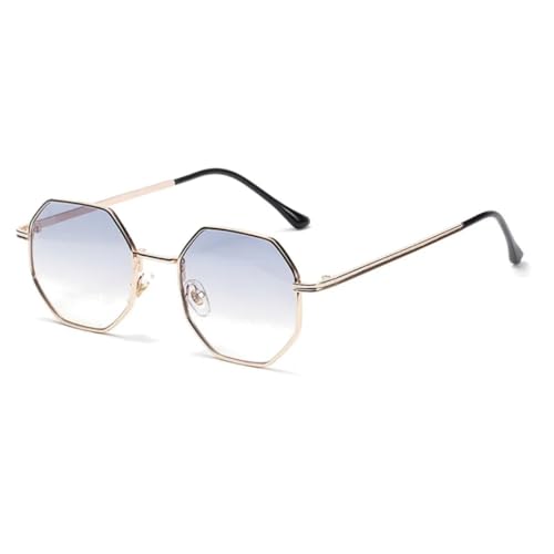 TOIPASTN Retro Metallrahmen Sonnenbrille Fashion UV400, Blau-gelber Farbverlauf, Einheitsgröße von TOIPASTN