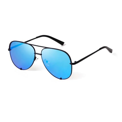 TOIPASTN Retro Oversized Sonnenbrille Damen Metall Herren UV400(C3) von TOIPASTN
