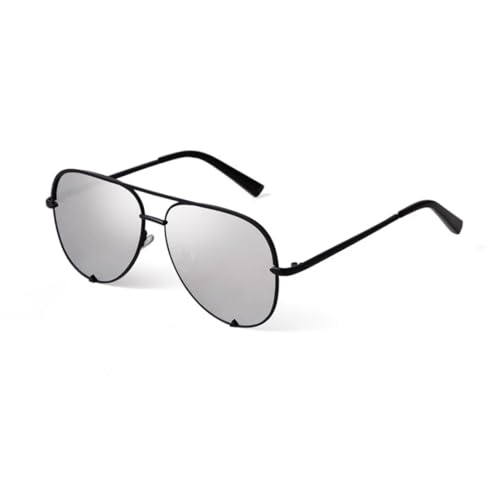 TOIPASTN Retro Oversized Sonnenbrille Damen Metall Herren UV400(C7) von TOIPASTN