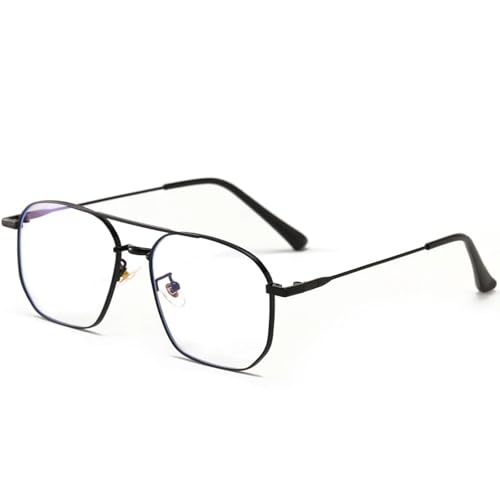 TOIPASTN Retro Sonnenbrille Damen Herren UV400 Metallrahmen (Schwarz Klar) von TOIPASTN
