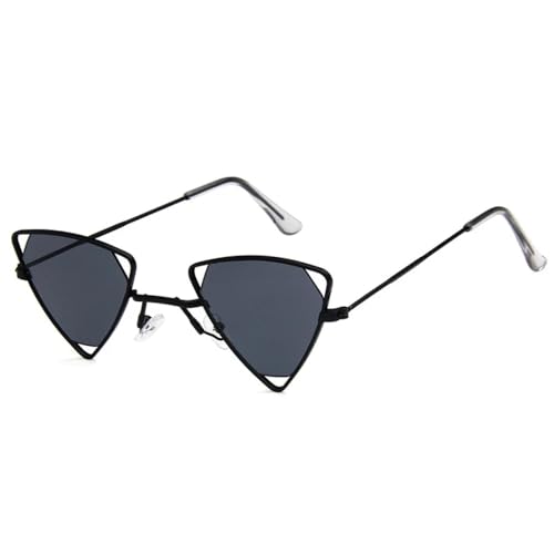 TOIPASTN Retro-Sonnenbrille aus Legierung, Punk-Stil, für Herren und Damen, Metallrahmen, UV400 (schwarz/grau) von TOIPASTN