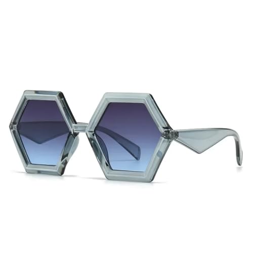TOIPASTN Retro-Sonnenbrille für Damen, Farbverlauf, modisch, für Herren, C6 Grau Blau, Einheitsgröße von TOIPASTN