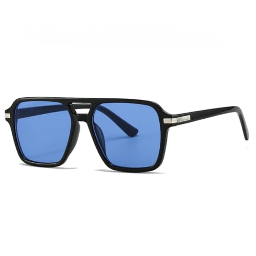 TOIPASTN Retro-Sonnenbrille für Damen und Herren (schwarz, dunkelblau) von TOIPASTN