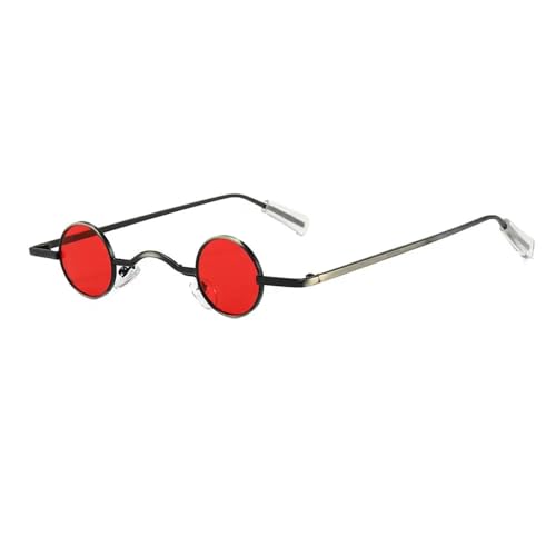 TOIPASTN Retro-Sonnenbrille für Herren, rund, Metallrahmen, modisch, rot, Einheitsgröße TOIPASTN Retro-Sonnenbrille für Herren, rund, Metallrahmen, modisch, rot, Einheitsgröße von TOIPASTN